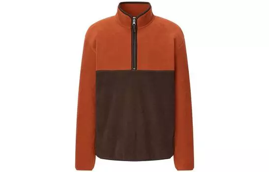 UNIQLO Пальто на бархатной основе унисекс оранжево-коричневого цвета