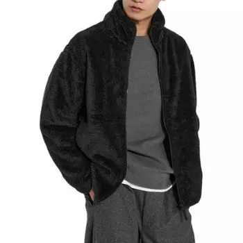 UNIQLO Пальто на бархатной основе, унисекс, черное