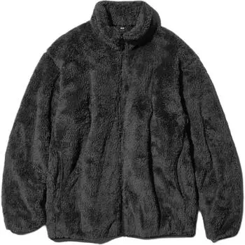 UNIQLO Пальто на бархатной основе, унисекс, темно-серое