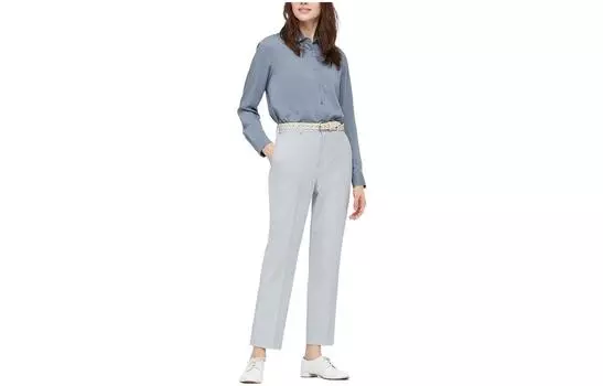 UNIQLO Повседневные брюки женские светло-голубые