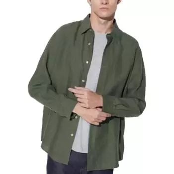 UNIQLO Рубашка унисекс темно-оливковый