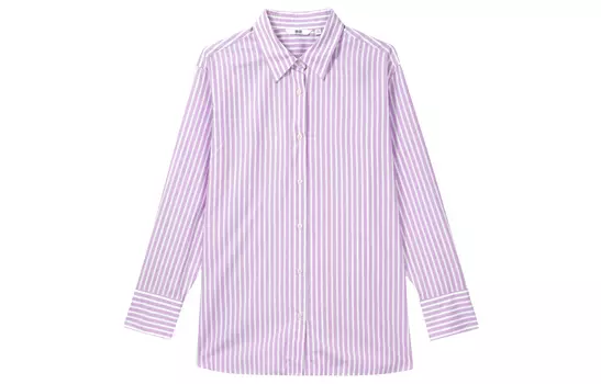 UNIQLO Рубашка женская голубо-фиолетовый