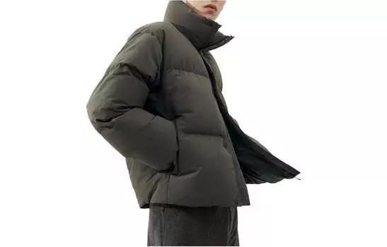 Объемная куртка с подкладкой Uniqlo Unisex, 57 оливковый