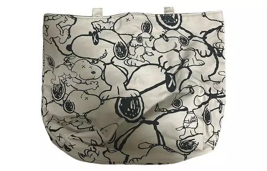 UNIQLO Сумка-тоут KAWS X PEANUTS, хлопковая, обычная, унисекс, белая и черная