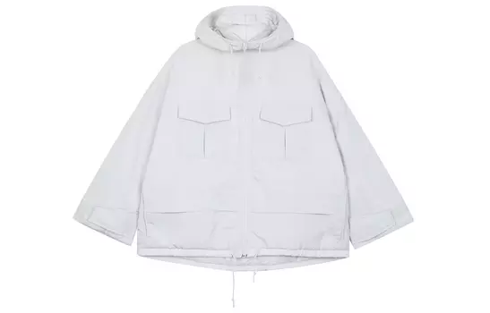 UNIQLO Женская гибридная пуховая парка X White Mountaineering свободного кроя, светло-серая