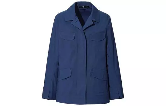 Хлопковая льняная куртка сафари Uniqlo Unisex, 68 синий