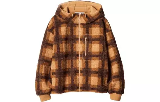 Куртка Uniqlo x JW Anderson Unisex из искусственного шерпа с капюшоном, 32 бежевый