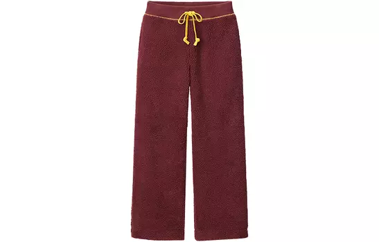UNIQLO Женские прямые брюки средней посадки JW Anderson, темно-красные