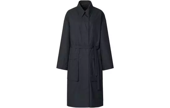 Длинное пальто из хлопка U UNIQLO, 09 черный