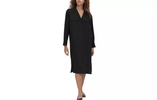 UNIQLO Женское платье с длинными рукавами, цвет Black