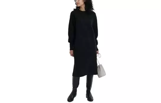 UNIQLO Женское платье с длинными рукавами, цвет Black