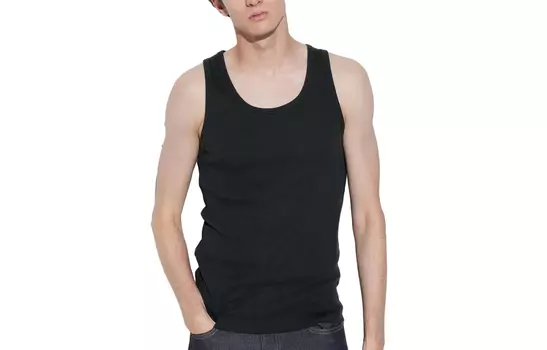 Майка DRY в рубчик Uniqlo, черный
