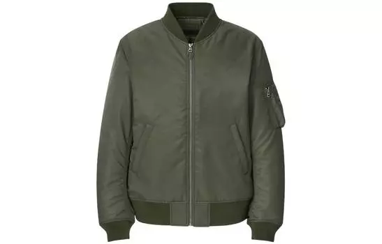UNIQLO Зимняя стеганая куртка унисекс темно-оливкового цвета