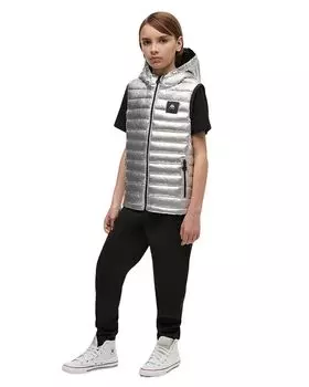 Унисекс Air Down металлический жилет Moose Knuckles, серебряный