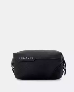 Унисекс черная косметичка из бычьей кожи Scharlau, черный