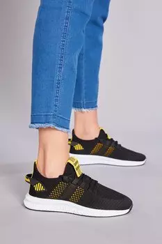 Унисекс Черная Желтая спортивная обувь Tbdl TONNY BLACK