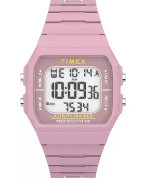 Унисекс цифровые цифровые часы Ironman Classic розовые, силиконовые, 40 мм Timex, розовый