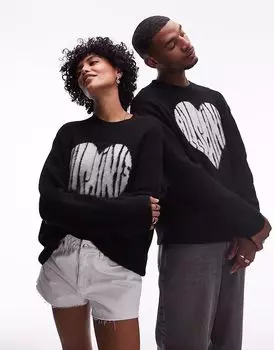 Унисекс-джемпер с логотипом в виде сердца AllSaints Bubble черного цвета