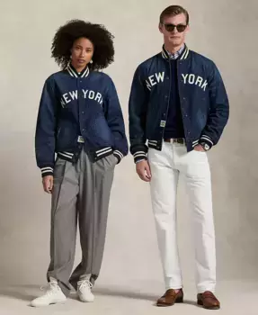 Унисекс джинсовая куртка Yankees Polo Ralph Lauren, синий