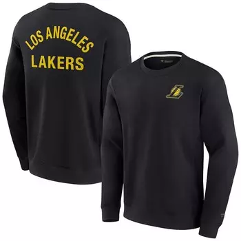Унисекс Fanatics Signature Black Los Angeles Lakers Супермягкий флисовый пуловер большого размера Arch Crew Толстовка, цвет Lak Black