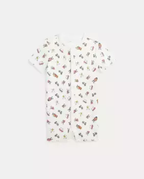 Унисекс хлопковый комбинезон с Polo Bear Polo Ralph Lauren, белый