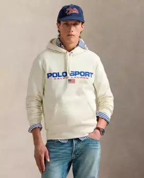 Унисекс Поло Спортивная толстовка с капюшоном Polo Ralph Lauren, кремовый
