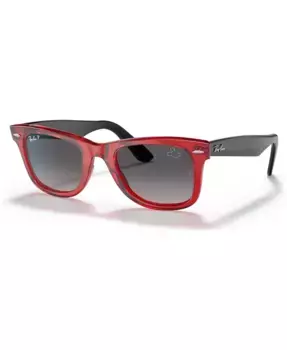 Унисекс поляризованные солнцезащитные очки Disney, RB2140 Wayfarer Mickey J22 50 Ray-Ban, красный