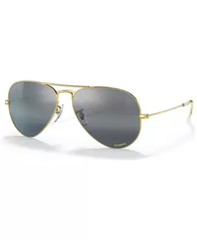 Унисекс поляризованные солнцезащитные очки, RB3025 AVIATOR LARGE METAL Ray-Ban, золотой