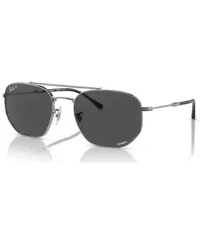 Унисекс поляризованные солнцезащитные очки, RB3707 Chromance Ray-Ban, серебряный
