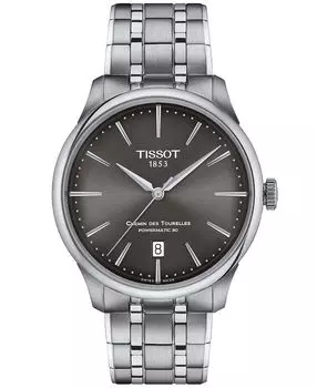 Унисекс Швейцарские автоматические часы Chemin des Tourelles Powermatic 80 с браслетом из нержавеющей стали 39 мм Tissot