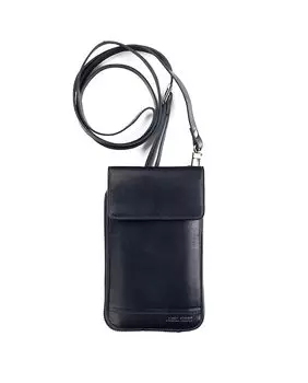 Унисекс синяя кожаная сумка для мобильного телефона Stamp, темно-синий