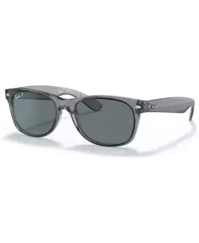 Унисекс солнцезащитные очки New Wayfarer Classic 55 с поляризацией и низкой посадкой для переносицы, модель RB2132F55-P Ray-Ban, серый