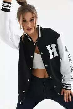 Унисекс студенческая куртка с вышивкой VOLT CLOTHNG, черный