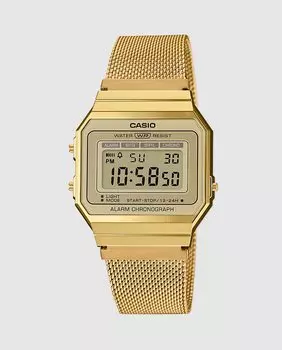 Унисекс Винтажные часы A700WEMG-9AEF с золотой стальной сеткой Casio, золотой
