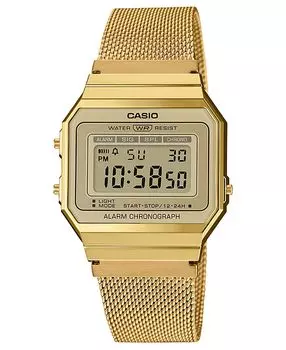 Унисекс золотистые часы-браслет из нержавеющей стали с сеткой, 35,5 мм Casio, золотой