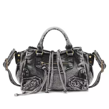 UNITE STAR Женская сумка через плечо, Мытый черный, большой