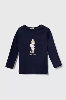 United Colors of Benetton Детская хлопковая футболка с длинными рукавами, военно-морской
