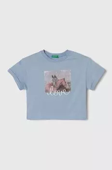 United Colors of Benetton Детская хлопковая футболка, синий