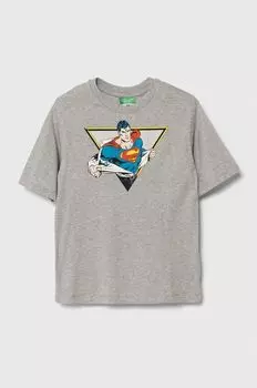 United Colors of Benetton Детская хлопковая футболка, серый