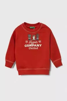 United Colors of Benetton Детская хлопковая толстовка, красный