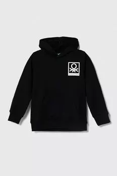 United Colors of Benetton Детская хлопковая толстовка, черный
