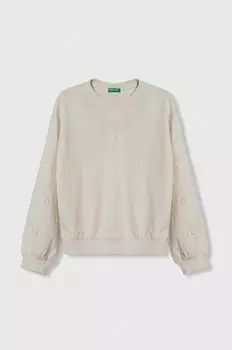 United Colors of Benetton Детская хлопковая толстовка, бежевый