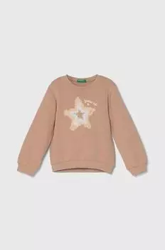 United Colors of Benetton Детская хлопковая толстовка, бежевый
