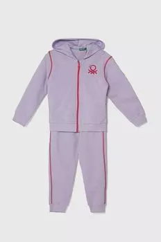 United Colors of Benetton Детский хлопковый спортивный костюм, фиолетовый