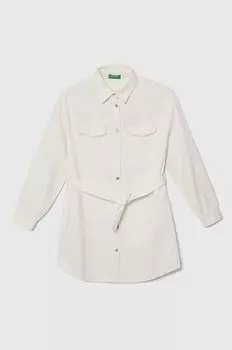 United Colors of Benetton Детское джинсовое платье, бежевый