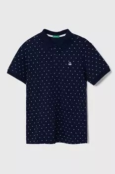 United Colors of Benetton Хлопковая рубашка-поло, военно-морской