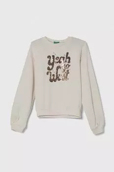 United Colors of Benetton Хлопковая толстовка, бежевый