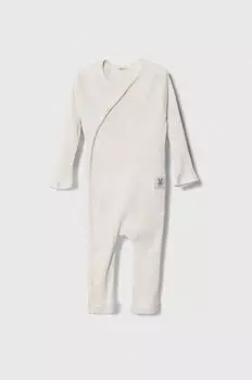 United Colors of Benetton Хлопковый детский комбинезон, бежевый