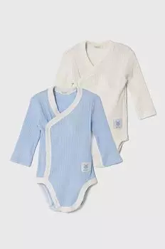 United Colors of Benetton Комплект из 2 хлопковых боди для малышей, синий