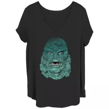 Универсальная футболка больших размеров для юниоров Monsters Creature From The Black Lagoon Face Licensed Character